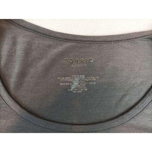 Torrid Active Womens 3/4 Slve ScoopNeck Workout Shirt Size 4 Black - Picture 5 of 10